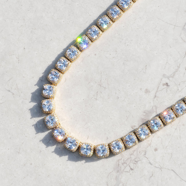 Glacier Clustered Tennis Chain in 18K Gold Hover Image