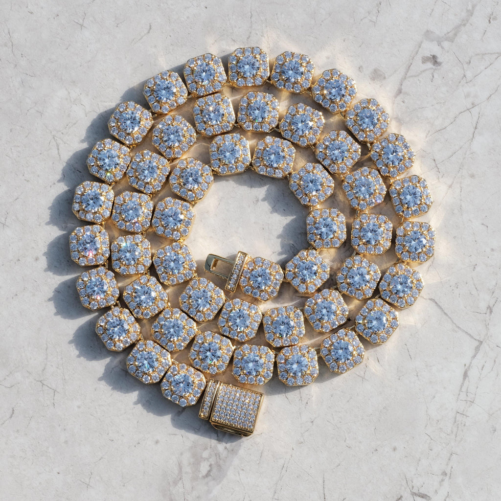 Clustered Tennis Chain in 18K Gold
