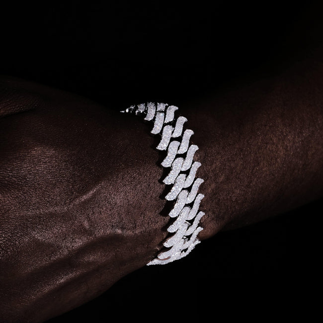 20mm Spiked Iced Cuban Bracelet Main Image
