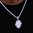 Baguette Hamsa Hand Pendant