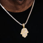 Baguette Hamsa Hand Pendant