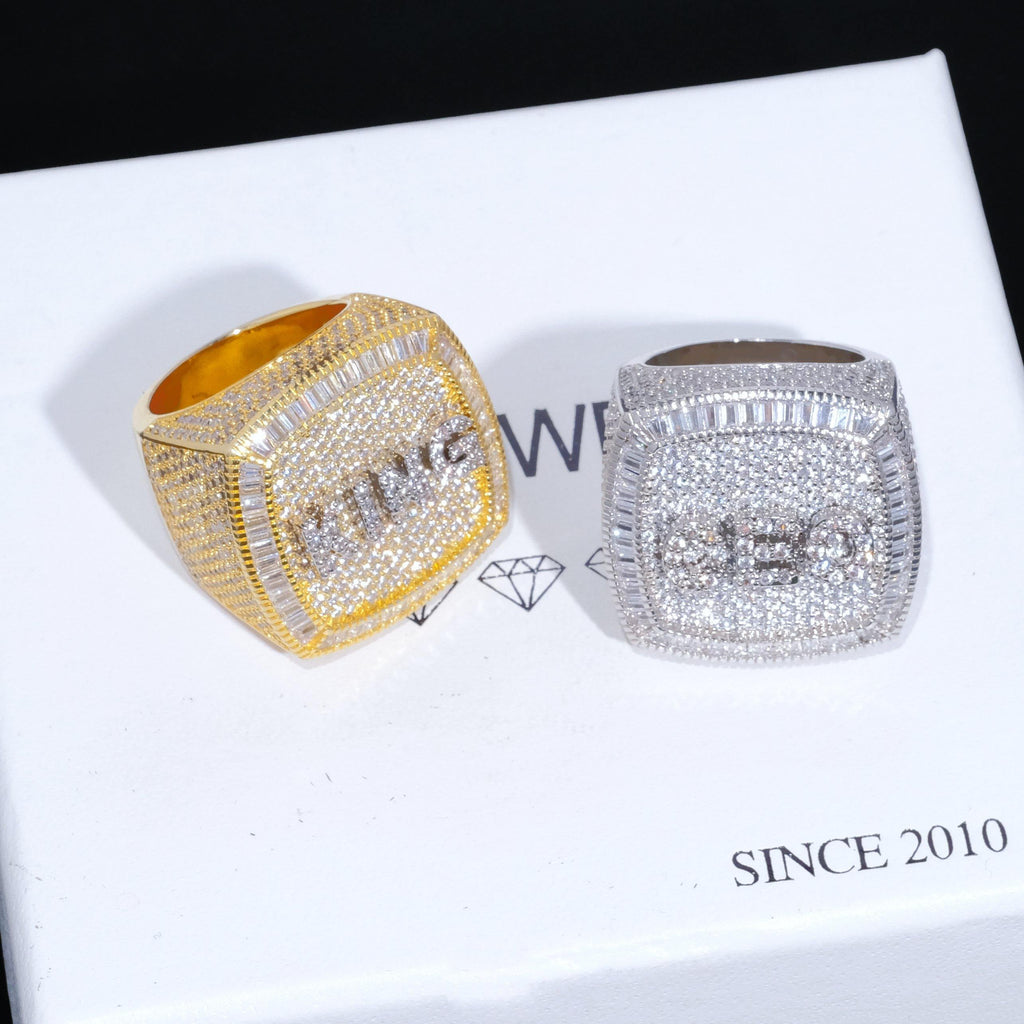 CUSTOM LETTER 3D ICED RING