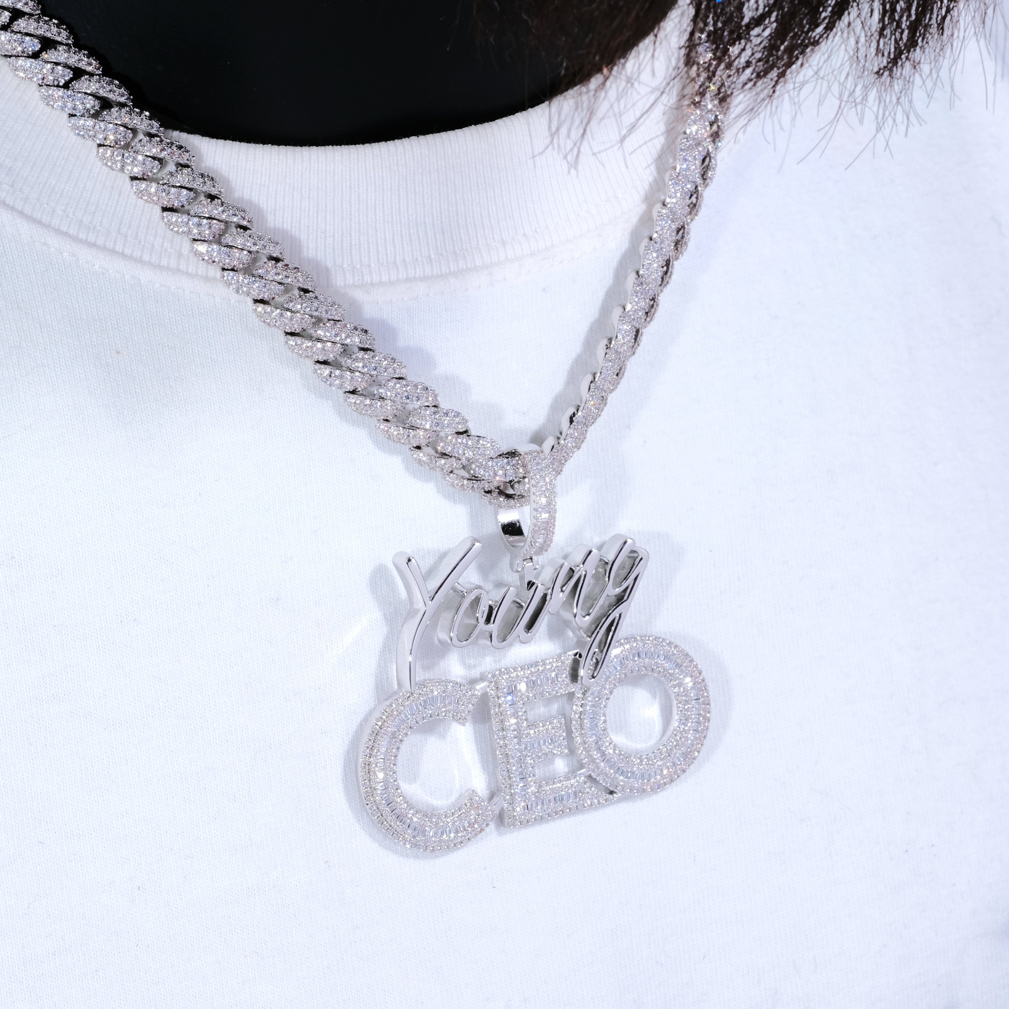 Young CEO Hustler Solid Icy Necklace