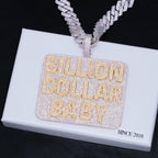 CUSTOM LETTER NECKLACE 3D BIG SQUARE