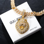 Iced Roaring Lion Necklace