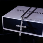 S925 Silver Iced  Round diamond Cross BlingBling Pendant In Gold-Plated