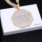 CUSTOM LETTER NECKLACE 3D BIG OCTAGON