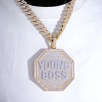 CUSTOM LETTER NECKLACE 3D BIG OCTAGON