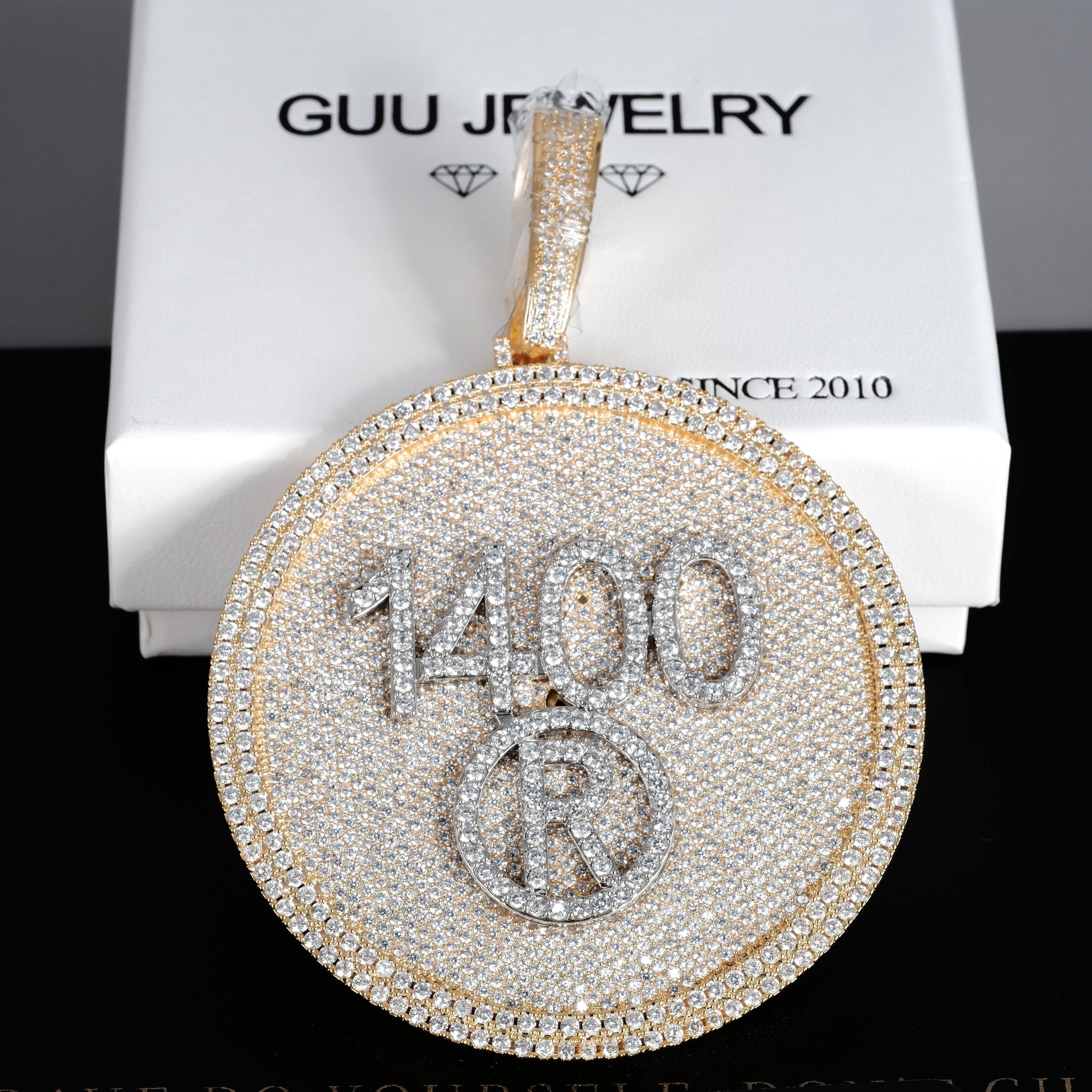 CUSTOM LETTER NECKLACE 3D BIG DISC
