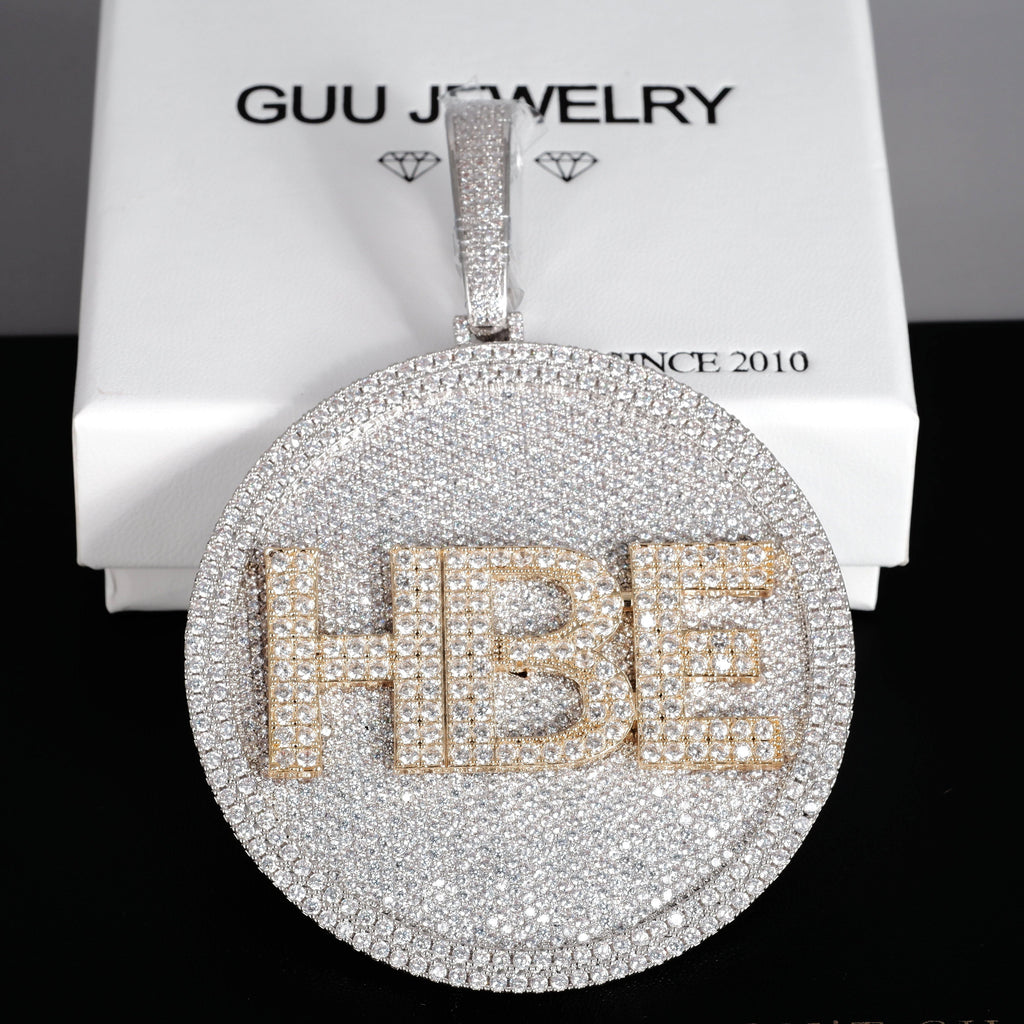 CUSTOM LETTER NECKLACE 3D BIG DISC