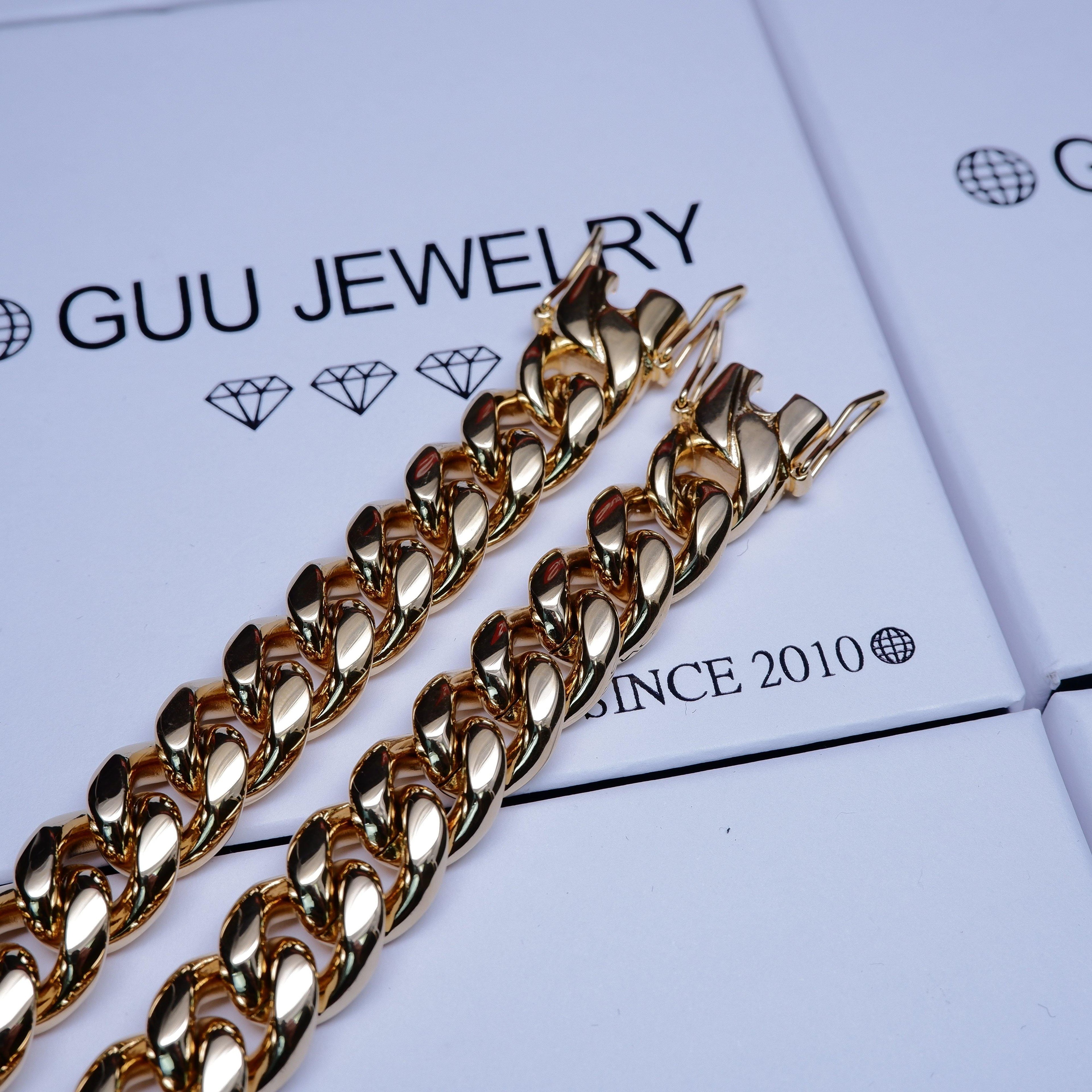 12mm 18K Gold-Plated Classic Miami Cuban Link Bracelet