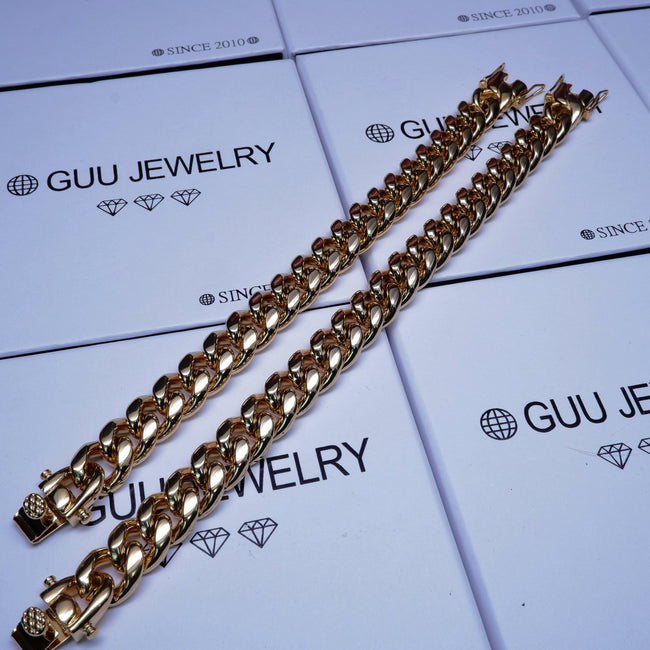 12mm 18K Gold-Plated Classic Miami Cuban Link Bracelet Main Image