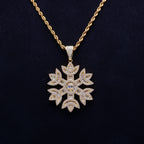 2020 18K Gold-Plated Baguette Iced Snowflake Pendant