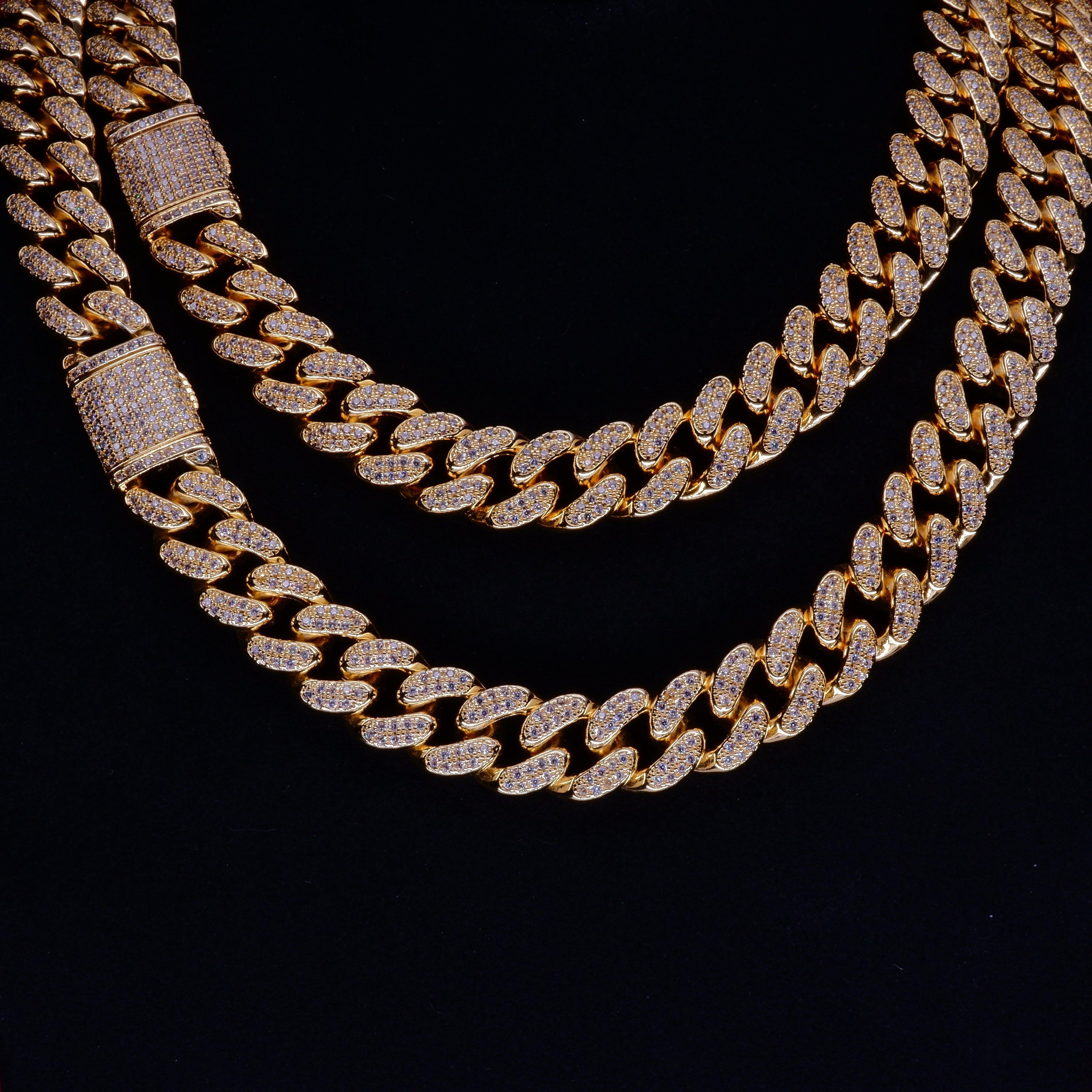 🔥New Flip buckle Iced Cuban Link Chain Gold-Plated