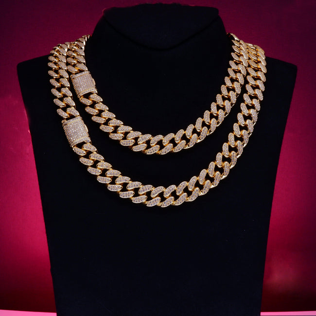 🔥New Flip buckle Iced Cuban Link Chain Gold-Plated Main Image