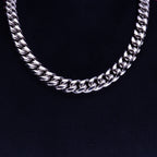 12mm 18K WhiteGold-Plated Classic Miami Cuban Link
