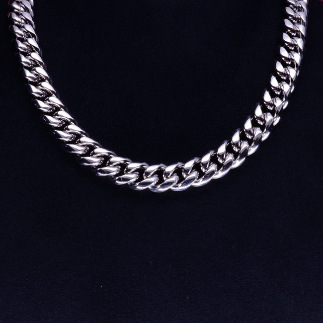 12mm 18K WhiteGold-Plated Classic Miami Cuban Link Main Image