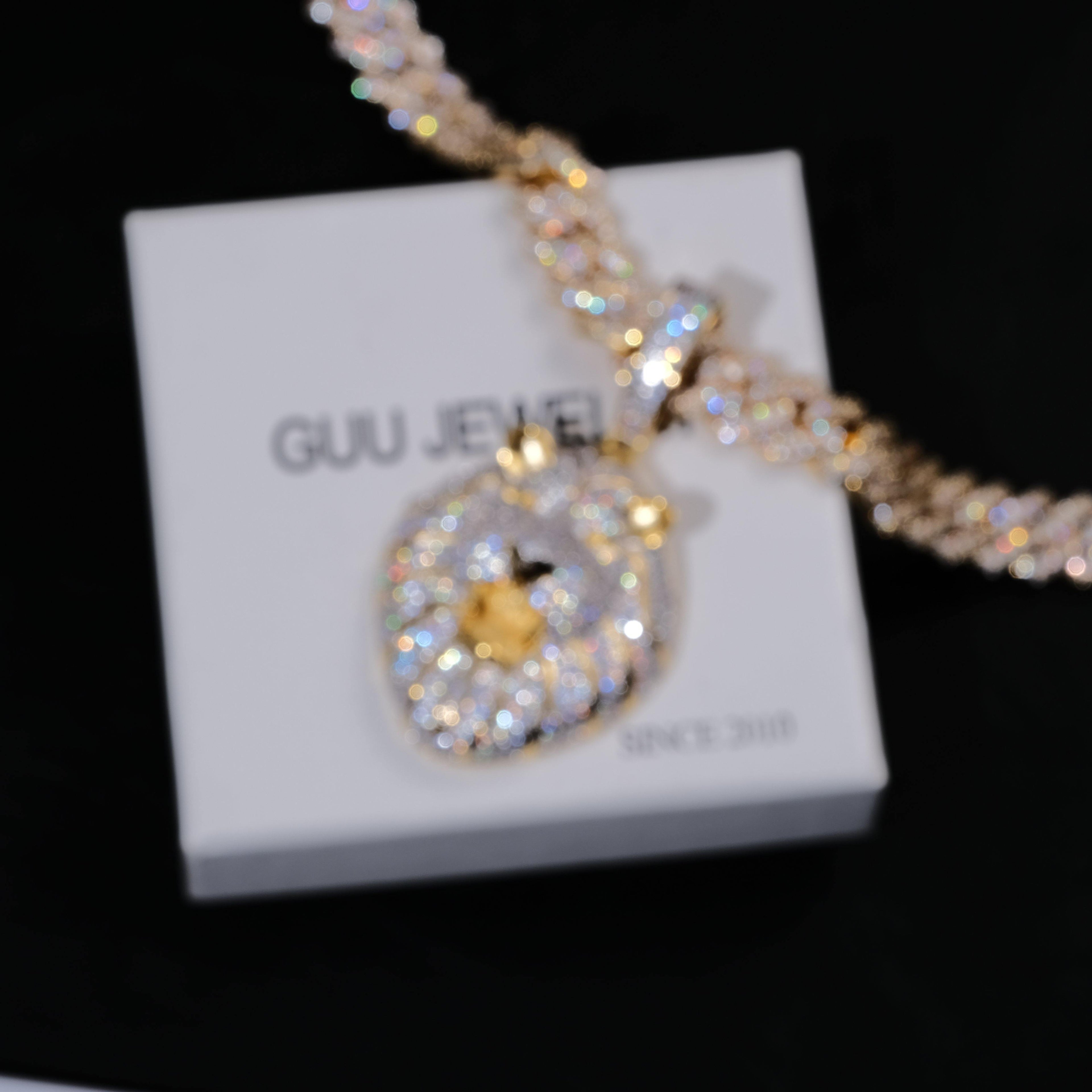 Iced Roaring Lion Necklace
