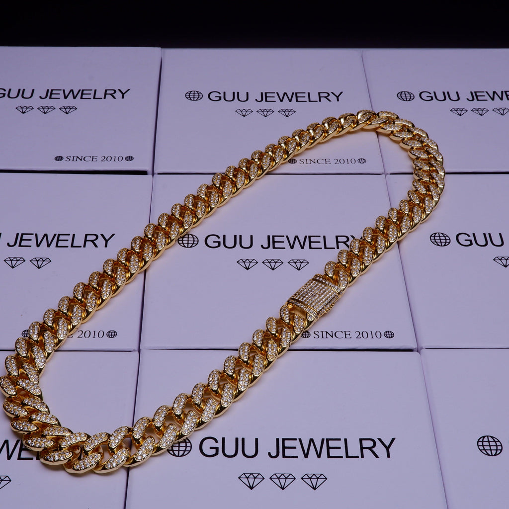 🔥New Flip buckle Iced Cuban Link Chain Gold-Plated