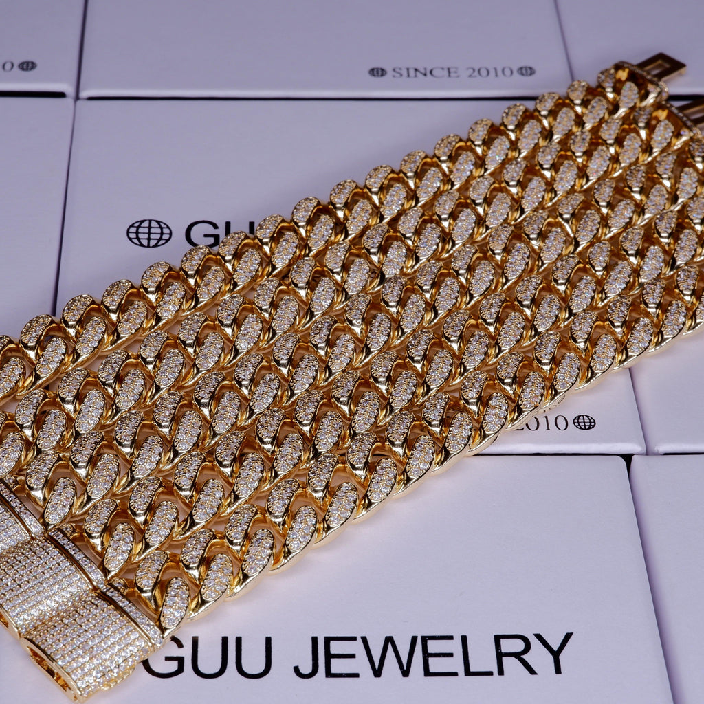 13MM 18K Gold-Plated Classic Miami Cuban Link Bracelet