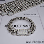 13MM 18K White Gold-Plated Classic Miami Cuban Link Bracelet