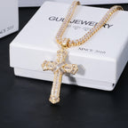 New Design Iced Baguette Jesus Cross Necklace