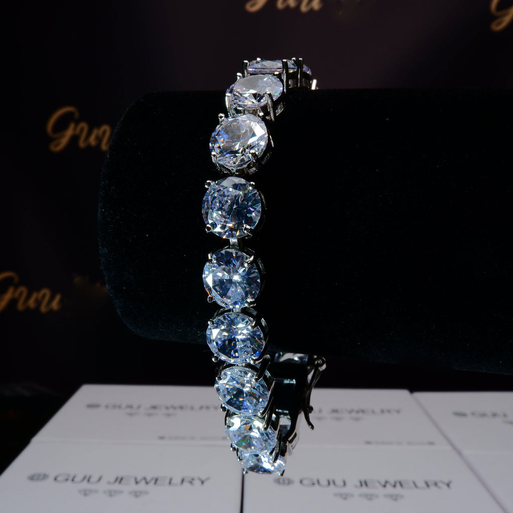10mm Hip Hop CZ BlingBling Silver Tennis Bracelet