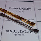 13mm 18K White/Gold-Plated Seamless Iced Cuban Chain