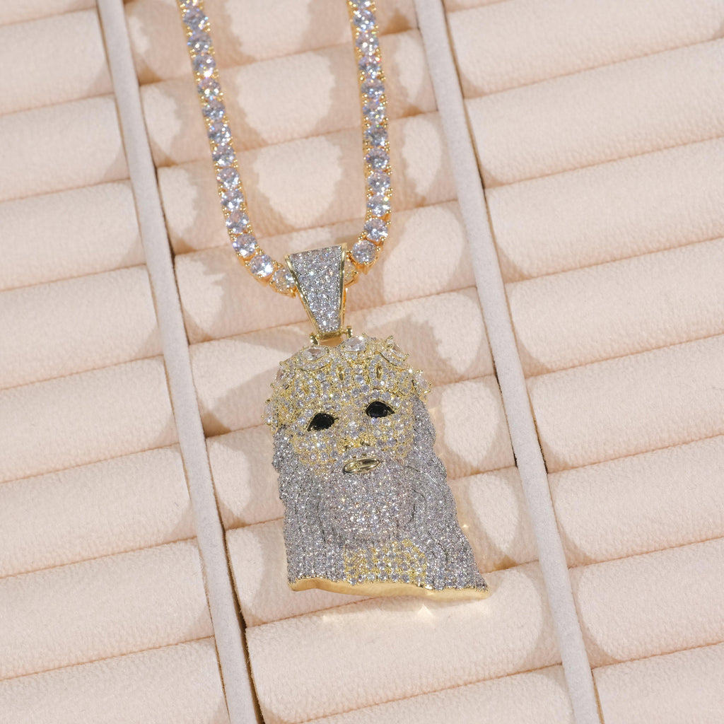 18K Gold-Plated Jesus Iced Necklace