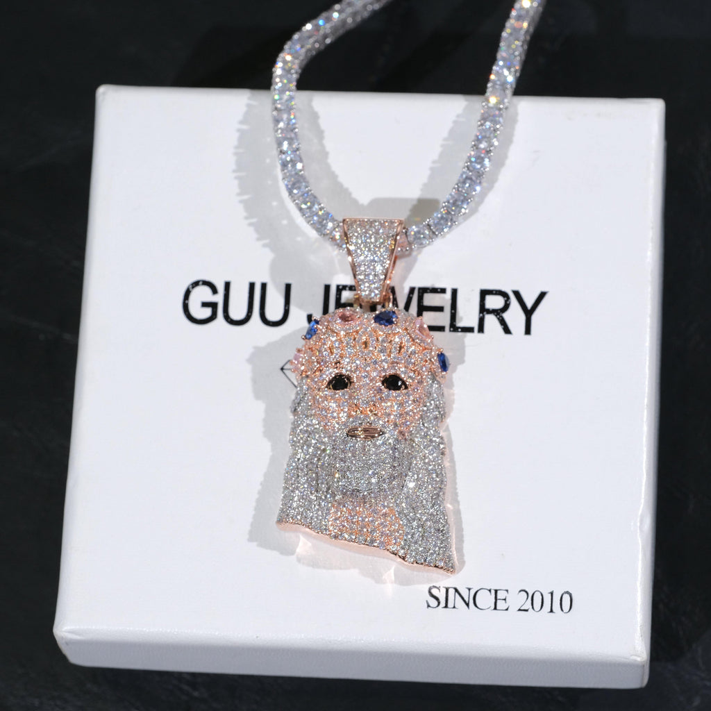 18K Gold-Plated Jesus Iced Necklace