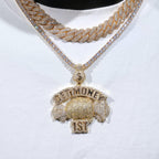 18K Gold-Plated Get Money First Iced Necklace