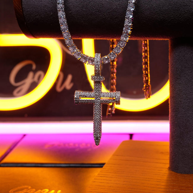 18K Gold-Plated AAA CZ Cross Pendant Main Image