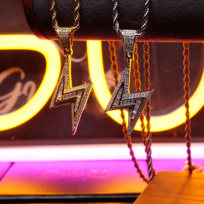 Baguette Iced Lightning Pendant Main Image