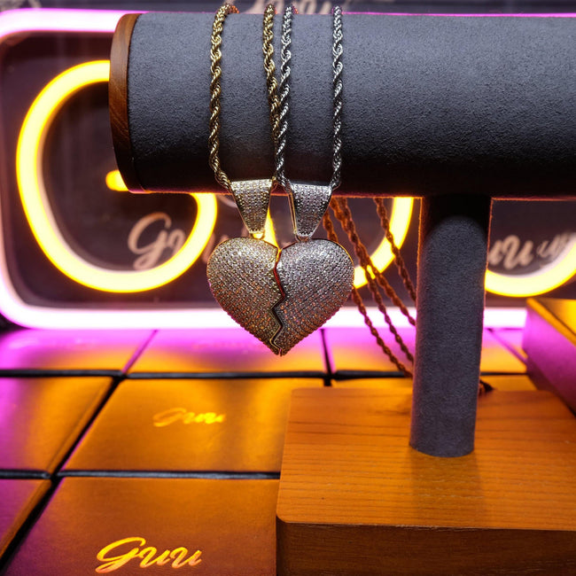 18K Gold-Plated CZ Heartbreak Pendant (with Chain) Main Image