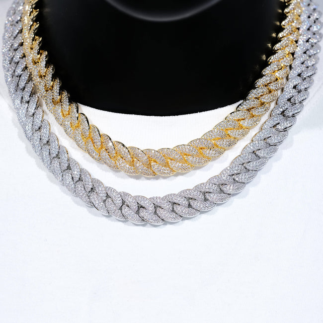 14mm 3-Row Bubble Iced Cuban Chain Hover Image