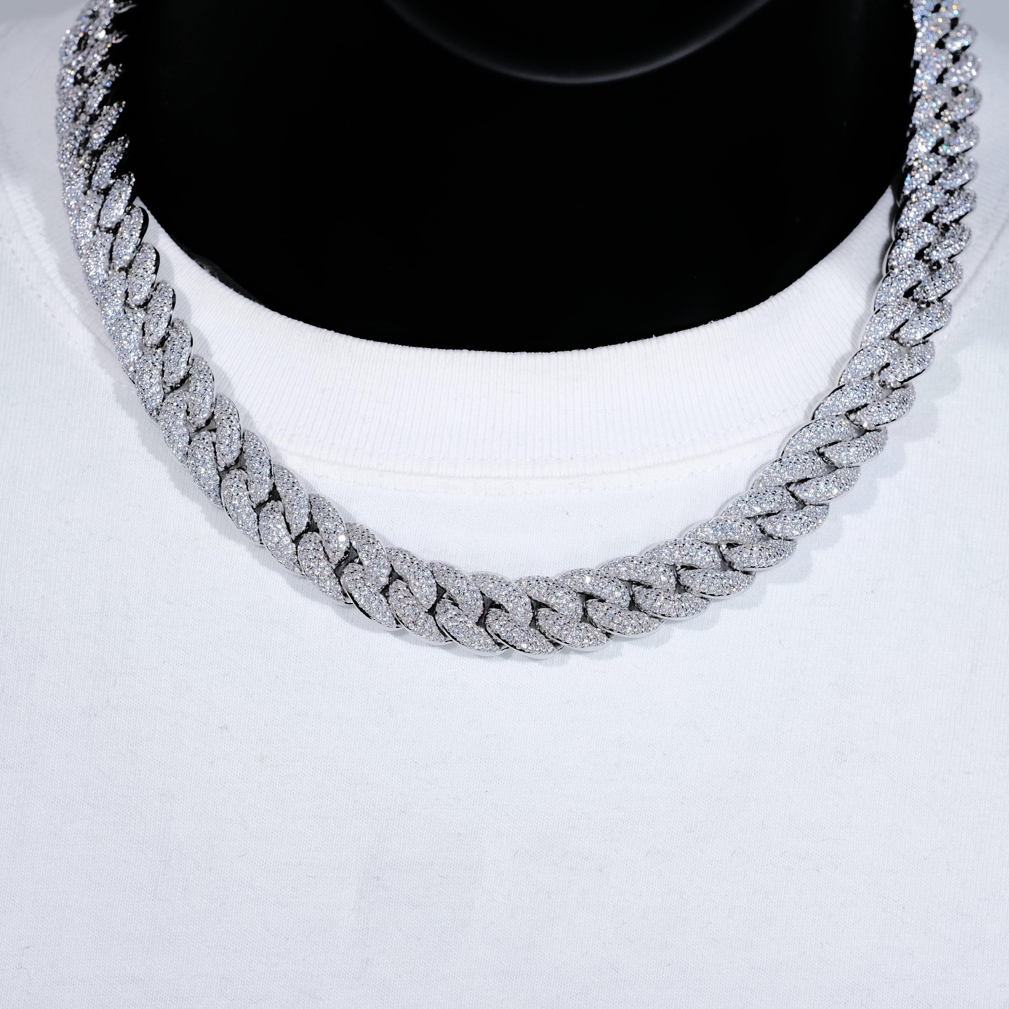 14mm 3-Row Bubble Iced Cuban Chain