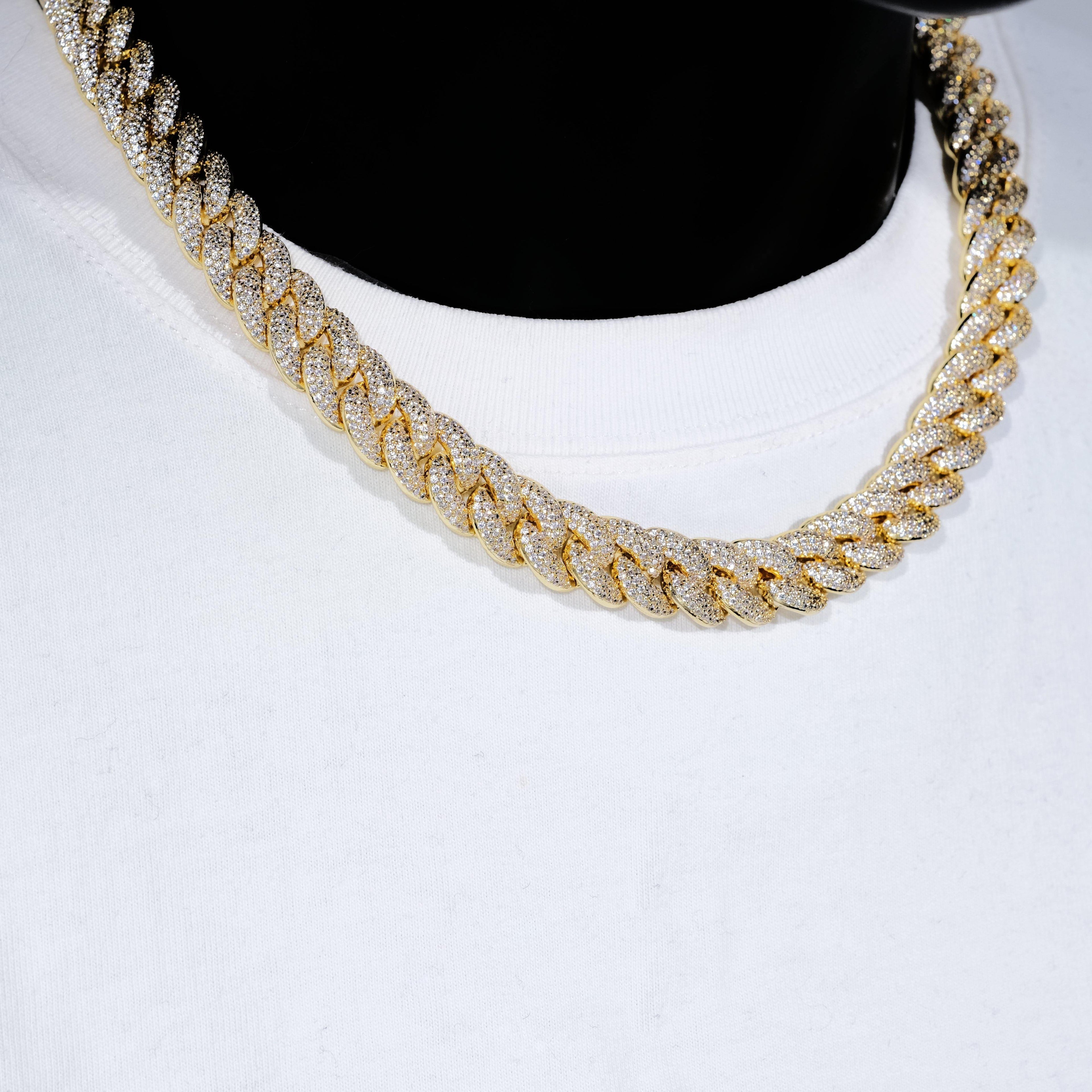 14mm 3-Row Bubble Iced Cuban Chain