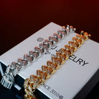 15MM 18K Gold-Plated Baguette Iced Bracelet