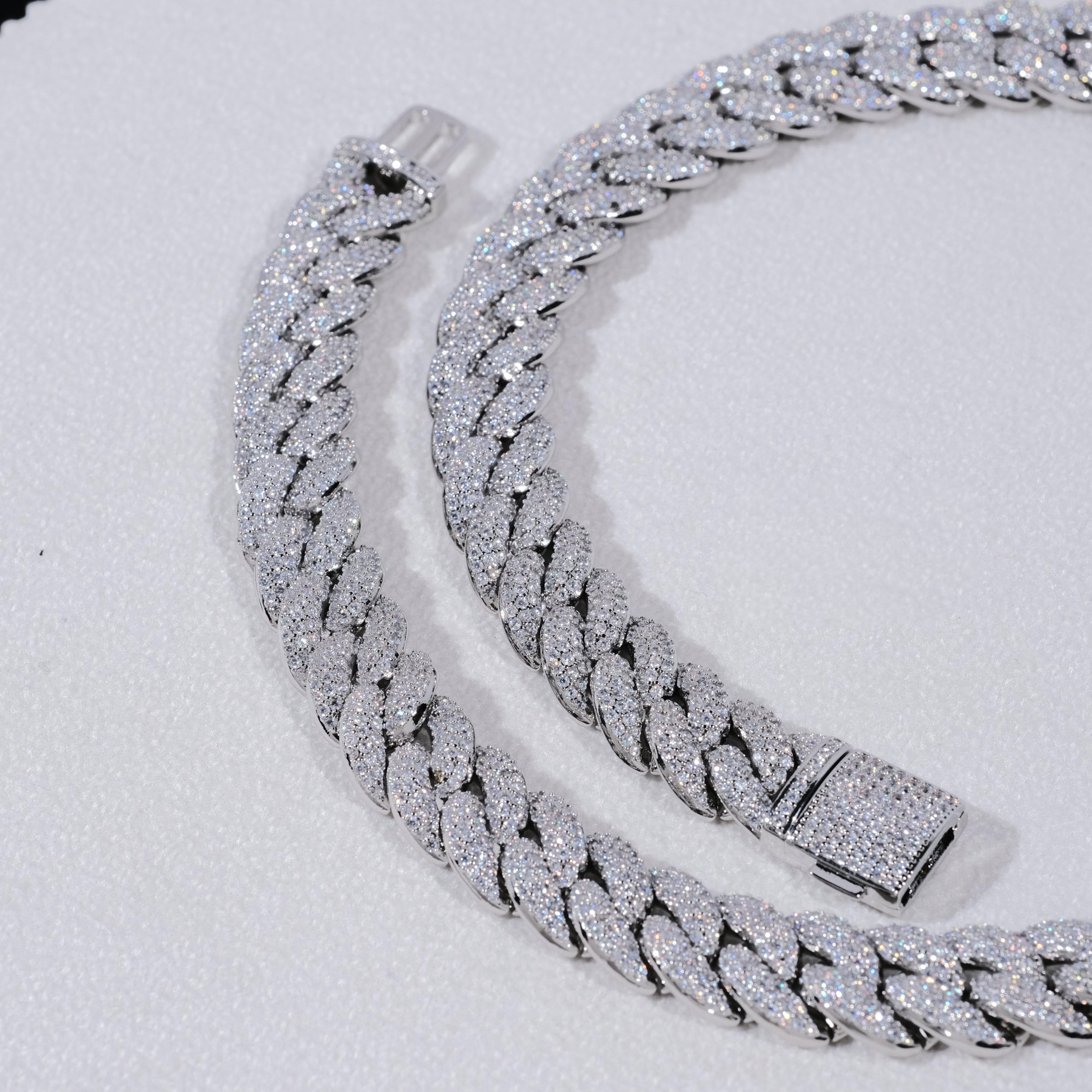 14mm 3-Row Bubble Iced Cuban Chain