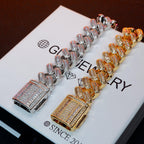 15MM 18K Gold-Plated Baguette Iced Bracelet