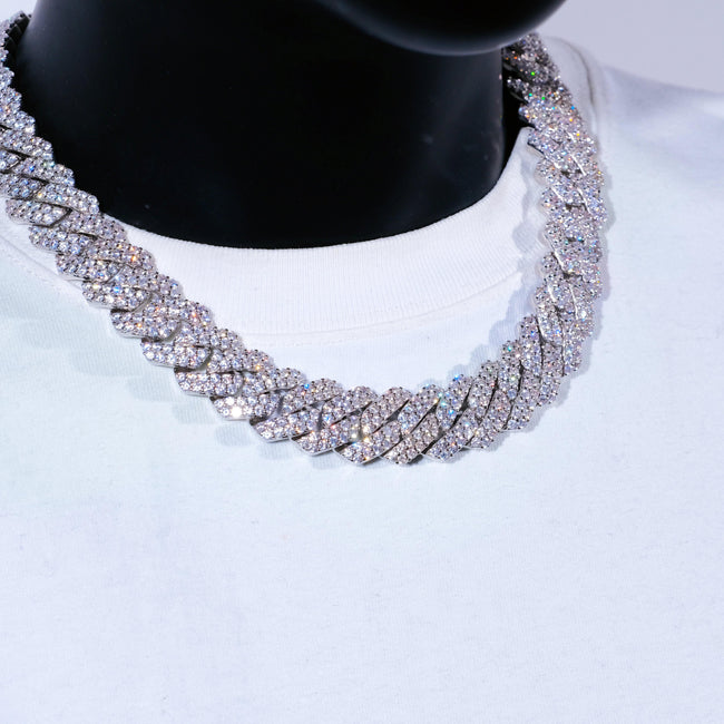 19mm 2-Row Iced Prong Cuban Chain Main Image