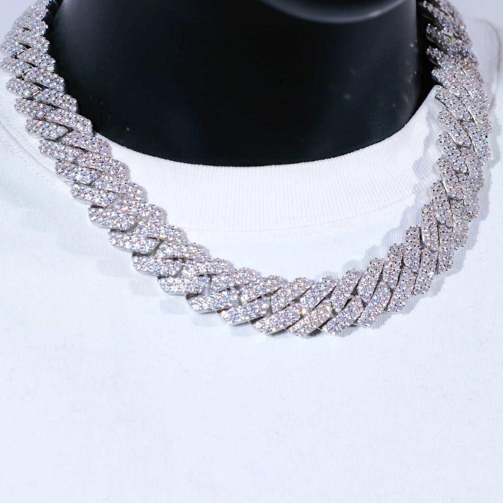 Bundle 19MM 2-Row Prong Cuban + 5MM Tennis In WhtieGold