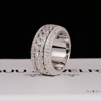 Rotatable 5-Layer Iced Cuban Ring