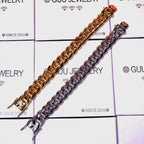 14mm White/Gold-Plated Classic Miami Cuban Bracelet
