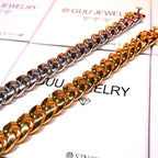 14mm White/Gold-Plated Classic Miami Cuban Bracelet