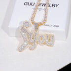 Fxxk You Baguette Two-Layer Iced Necklace