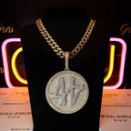 CUSTOM LETTER NECKLACE 3D BIG DISC