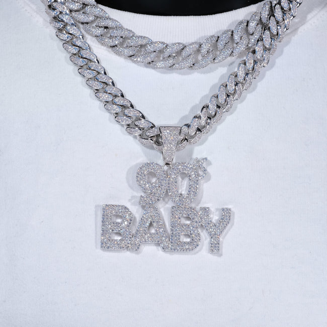 Iced 90's Baby Two-Layer Necklace Hover Image