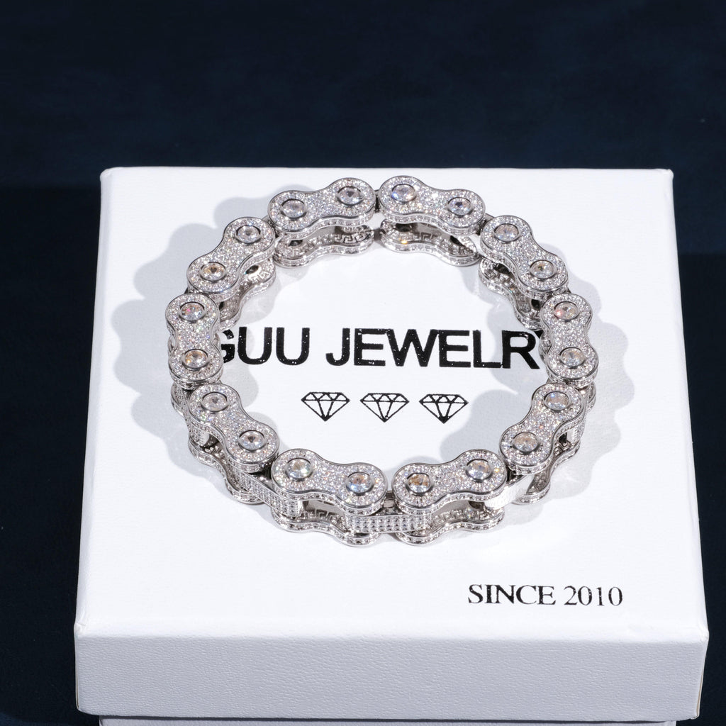 BIKE CHAIN LINK ICED HIP HOP BRACELET