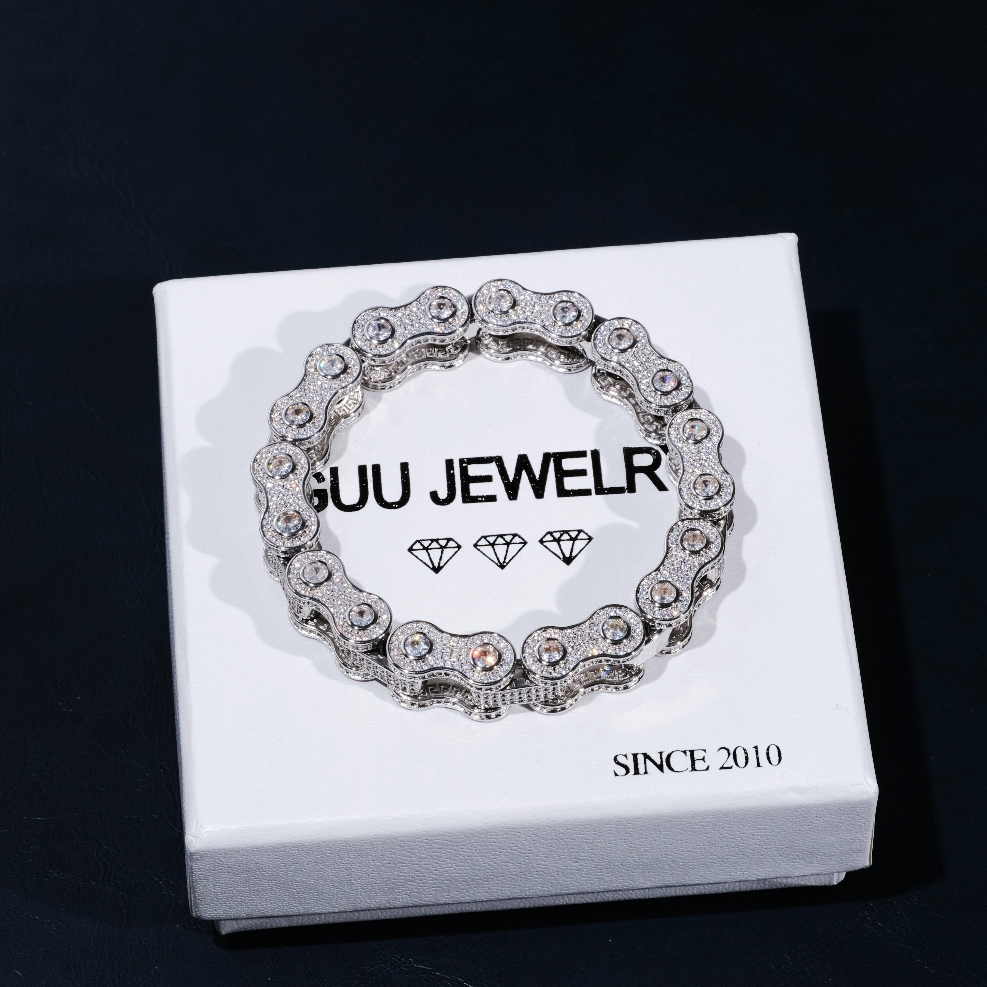 BIKE CHAIN LINK ICED HIP HOP BRACELET